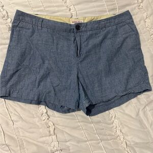 Merona Women's Blue Chino Shorts Chambray Size 14 Lightweight